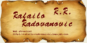 Rafailo Radovanović vizit kartica